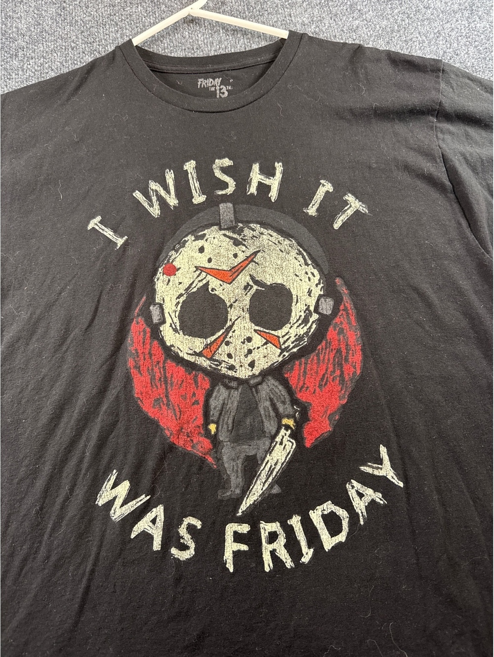 Friday the 13th Jason Voorhees T Shirt Mens XL Black I Wish It Was Friday Horror